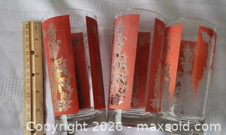 MaxSold Auction: (3)Vintage barware glasses identified as Culver red + gold "Siam" or "Thai Goddess"  - Ottawa (Ontario, Canada) SELLER MANAGED Downsizing Online Auction -  Woodpark Way