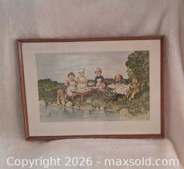 MaxSold Auction: Framed Vintage Print titled "Fish Dinner" by Swedish artist Robert Högfeldt  Collectible  - Ottawa (Ontario, Canada) SELLER MANAGED Downsizing Online Auction -  Woodpark Way