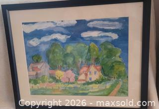MaxSold Auction: Original Vibrant Watercolour Artwork in Frame. Signed - Ottawa (Ontario, Canada) SELLER MANAGED Downsizing Online Auction -  Woodpark Way