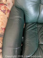 MaxSold Auction: Green leather chair with matching stool - Ottawa (Ontario, Canada) SELLER MANAGED Downsizing Online Auction -  Barrow Crescent