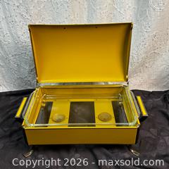 MaxSold Auction: Vintage 1950s Fire King Chafing Dish Set – Single 3qt Server, Yellow Enamel - St. Catharines (Ontario, Canada) SELLER MANAGED Reseller Online Auction - Winfield Court