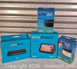 MaxSold Auction: Amazon Echo Dot, Echo Show 5 & Echo Auto — 3 items - Cypress(Texas, USA) PARTNER MANAGED Downsizing Online Auction - Woodworth Drive