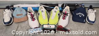 MaxSold Auction: Lot of Golf Shoes, Hats, Umbrellas & Boxes of Golf Balls - Cypress(Texas, USA) PARTNER MANAGED Downsizing Online Auction - Woodworth Drive