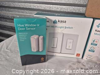 MaxSold Auction: TP-Link Kasa Smart Wi?Fi Light Switch 3?Pack + 3?Way Kit & Hive Sensor - Cypress(Texas, USA) PARTNER MANAGED Downsizing Online Auction - Woodworth Drive