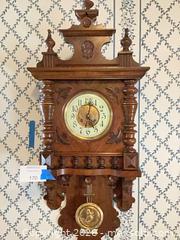 MaxSold Auction: Antique-Style Wooden Wall Clock with Pendulum and Chimes - Los Angeles (California, USA) PARTNER MANAGED Downsizing Online Auction - Sapphire Drive