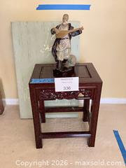 MaxSold Auction: Antique Asian Carved Mahogany Accent Table with Porcelain Figurine - Los Angeles (California, USA) PARTNER MANAGED Downsizing Online Auction - Sapphire Drive