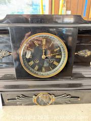 MaxSold Auction: Antique Victorian Black Marble Mantel Clock (Wind-Up) - Los Angeles (California, USA) PARTNER MANAGED Downsizing Online Auction - Sapphire Drive