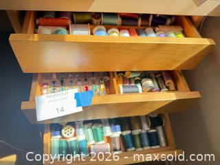 MaxSold Auction: Assorted Sewing Thread & Spool Holder  - Los Angeles (California, USA) PARTNER MANAGED Downsizing Online Auction - Sapphire Drive