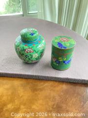MaxSold Auction: Cloisonné Jars, Porcelain Figurine, Satsuma Plate & Gemstone Arrangement - Los Angeles (California, USA) PARTNER MANAGED Downsizing Online Auction - Sapphire Drive