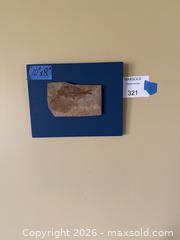 MaxSold Auction: Fish Fossil Mounted on Painted Wood Board - Los Angeles (California, USA) PARTNER MANAGED Downsizing Online Auction - Sapphire Drive