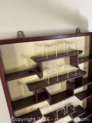 MaxSold Auction: Mahogany Asian Pagoda Wall Display Shelf Curio Cabinet 20" x 33" - Los Angeles (California, USA) PARTNER MANAGED Downsizing Online Auction - Sapphire Drive
