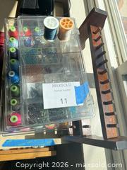 MaxSold Auction: Multicolor Sewing Thread, Beads, Plastic Organizer & Wooden Rack - Los Angeles (California, USA) PARTNER MANAGED Downsizing Online Auction - Sapphire Drive