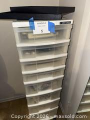 MaxSold Auction: Sewing & craft supplies with buttons, trims, tools & storage drawer unit - Los Angeles (California, USA) PARTNER MANAGED Downsizing Online Auction - Sapphire Drive