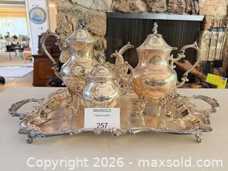 MaxSold Auction: Victorian Silver Plated Tea and Coffee Set with Tray - Los Angeles (California, USA) PARTNER MANAGED Downsizing Online Auction - Sapphire Drive