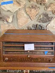 MaxSold Auction: Vintage Wood General Store Style Spool Storage with Drawers - Los Angeles (California, USA) PARTNER MANAGED Downsizing Online Auction - Sapphire Drive