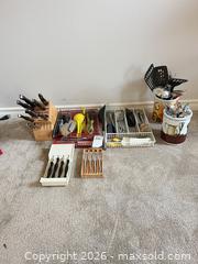 MaxSold Auction: Mixed Kitchen Utensils, Knife Sets, Flatware & Racks - Large Lot - Saanich (British Columbia, Canada) PARTNER MANAGED Moving Online Auction - Valewood Trail
