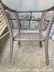 MaxSold Auction: Pair of Brown Wicker Side Tables with Glass Tops & 2 Gray Outdoor Rugs - Saanich (British Columbia, Canada) PARTNER MANAGED Moving Online Auction - Valewood Trail