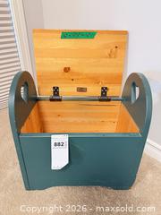 MaxSold Auction: Solid Wood Children's Toy Chest and Stool Set with Heart Cutouts - Saanich (British Columbia, Canada) PARTNER MANAGED Moving Online Auction - Valewood Trail
