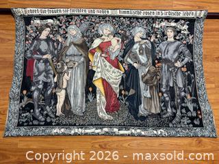 MaxSold Auction: Large Pre-Raphaelite Arts & Crafts Tapestry - Reproduction of “Ehret die Frauen” - Mississauga (Ontario, Canada) SELLER MANAGED Downsizing Online Auction - Sherwood Mills Boulevard