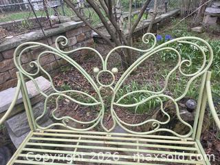 MaxSold Auction: Green Wrought Iron Butterfly Patio Bench Loveseat, 2-Person - Hamilton (Ontario, Canada) SELLER MANAGED Estate Sale Online Auction - East 35th Street