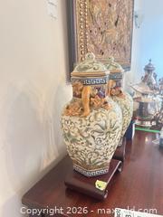 MaxSold Auction: Pair of Hand-Painted Porcelain Vases with Wood Stands B - Toronto (Ontario, Canada) Estate Sale Online Auction - Spring Garden Avenue (CONDO)