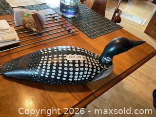 MaxSold Auction: Large solid wood carved loon - Janetville (Ontario, Canada) SELLER MANAGED Charity/Fundraising Online Auction - Janetville Road