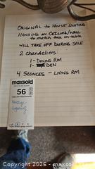 MaxSold Auction: Antique Brass/Patina Wall Sconces with Glass Shades and Hanging Ceiling Light B - Catasauqua (Pennsylvania, USA) Estate Sale Online Auction - American Street