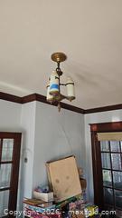 MaxSold Auction:  Brass/Bronze Glass Shade Chandeliers B - Catasauqua (Pennsylvania, USA) Estate Sale Online Auction - American Street