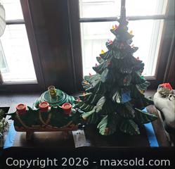 MaxSold Auction: Ceramic Lighted Christmas Tree, and Candle Holder B - Catasauqua (Pennsylvania, USA) Estate Sale Online Auction - American Street