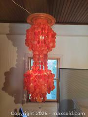 MaxSold Auction: Large Vintage Orange Shell Disc Hanging Chandelier B - Catasauqua (Pennsylvania, USA) Estate Sale Online Auction - American Street