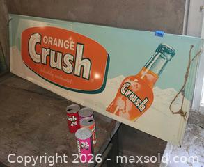 MaxSold Auction: Orange Crush Cans, and Metal Advertising Sign B - Catasauqua (Pennsylvania, USA) Estate Sale Online Auction - American Street