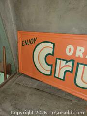 MaxSold Auction: Orange Crush Tin Advertising Sign, 54 x 18 in - Catasauqua (Pennsylvania, USA) Estate Sale Online Auction - American Street