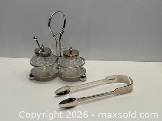 MaxSold Auction: Antique Sterling Tongs with S/P Condiment Set - North Vancouver (British Columbia, Canada) PARTNER MANAGED Downsizing Online Auction - 14th Street West