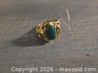 MaxSold Auction: 14K Gold Art Nouveau Opal & Turquoise Floral Ring - Los Angeles (California, USA) PARTNER MANAGED Moving Online Auction - W 36th Street (CONDO)