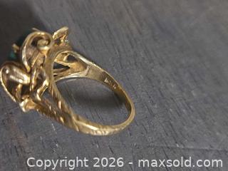 MaxSold Auction: 14K Gold Art Nouveau Opal & Turquoise Floral Ring - Los Angeles (California, USA) PARTNER MANAGED Moving Online Auction - W 36th Street (CONDO)