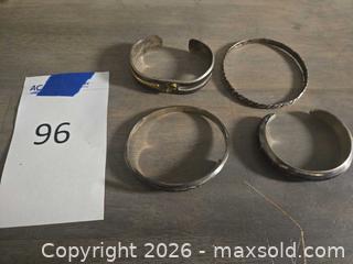 MaxSold Auction: 925 David Andersen Sterling Silver Textured Cuff Bangle Bracelet and other bracelets  - Los Angeles (California, USA) PARTNER MANAGED Moving Online Auction - W 36th Street (CONDO)