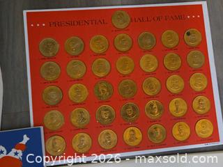 MaxSold Auction: Chevron Coin Collection Solid Bronze States & Presidents  - Los Angeles (California, USA) PARTNER MANAGED Moving Online Auction - W 36th Street (CONDO)