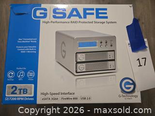 MaxSold Auction: G-SAFE 2TB High Performance RAID protected storage system - Los Angeles (California, USA) PARTNER MANAGED Moving Online Auction - W 36th Street (CONDO)