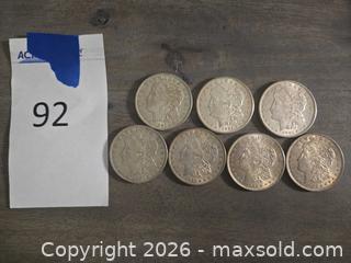 MaxSold Auction: Lot of 7 Morgan Silver Dollars 90% Silver - Los Angeles (California, USA) PARTNER MANAGED Moving Online Auction - W 36th Street (CONDO)