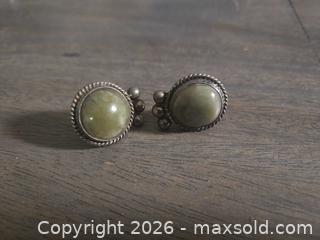 MaxSold Auction: MEXICO Sterling Silver Bracelet, Ring & Earrings with Brown/ Green Stone Set - Los Angeles (California, USA) PARTNER MANAGED Moving Online Auction - W 36th Street (CONDO)