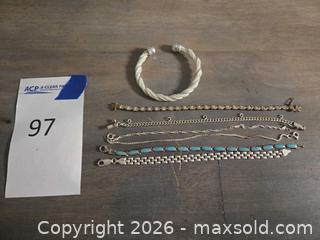 MaxSold Auction: Mixed Bracelets Lot with Sterling Silver, Turquoise Inlay Stamped 925, 950 - Los Angeles (California, USA) PARTNER MANAGED Moving Online Auction - W 36th Street (CONDO)