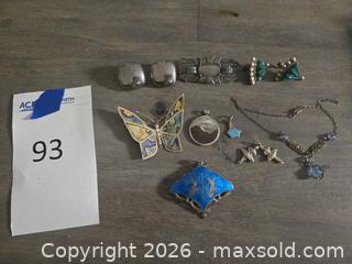 MaxSold Auction: Mixed Sterling Silver Jewelry Lot with Enamel  - Los Angeles (California, USA) PARTNER MANAGED Moving Online Auction - W 36th Street (CONDO)