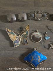 MaxSold Auction: Mixed Sterling Silver Jewelry Lot with Enamel  - Los Angeles (California, USA) PARTNER MANAGED Moving Online Auction - W 36th Street (CONDO)