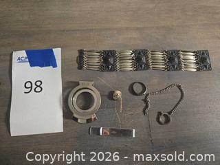 MaxSold Auction: Vintage Sterling Silver Jewelry Lot - Bracelet Pendant Ring Chain - Los Angeles (California, USA) PARTNER MANAGED Moving Online Auction - W 36th Street (CONDO)