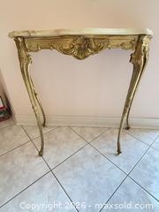 MaxSold Auction: Rococo French Provincial Gilded Wood Console Table with Marble Top - Mississauga (Ontario, Canada) SELLER MANAGED Estate Sale Online Auction - Robinwood Court