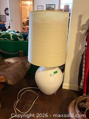 MaxSold Auction: Ceramic Table Lamp with Beige / Natural Fabric Shade A - Ottawa (Ontario, Canada) PARTNER MANAGED Downsizing Online Auction - Dorothea Drive