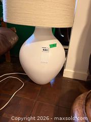 MaxSold Auction: Ceramic Table Lamp with Beige / Natural Fabric Shade A - Ottawa (Ontario, Canada) PARTNER MANAGED Downsizing Online Auction - Dorothea Drive
