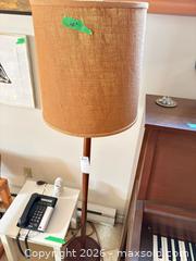 MaxSold Auction: Mid-Century Modern Wood & Metal Floor Lamp with Drum Shade A - Ottawa (Ontario, Canada) PARTNER MANAGED Downsizing Online Auction - Dorothea Drive