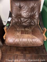 MaxSold Auction: Mid-Century Scandinavian Brown Leather & Wood Armchair A - Ottawa (Ontario, Canada) PARTNER MANAGED Downsizing Online Auction - Dorothea Drive