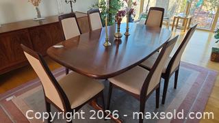 MaxSold Auction: Mid-Century Walnut Veneer Dining Set, Seats 6 C - Ottawa (Ontario, Canada) PARTNER MANAGED Downsizing Online Auction - Dorothea Drive
